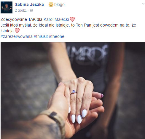 Sabina Jeszka na Facebooku