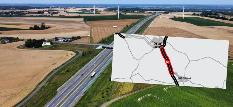 Autostrada A1 pomiędzy Toruniem i Włocławkiem będzie szersza. Rozstrzygnięto przetarg