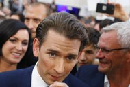 Top candidate of the People's Party (OeVP) Sebastian Kurz attends his party's meeting in Vienna