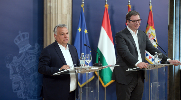 Orbán Viktor miniszterelnök  és Aleksandar Vucic szerb elnök sajtótájékoztatót tartott Belgrádban megbeszélésük után / Fotó: MTI Koszticsák Szilárd