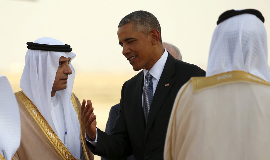 Obama speaks to Adel Jubeir.