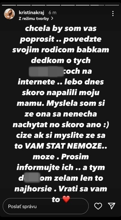 Misska zdieľala varovanie.