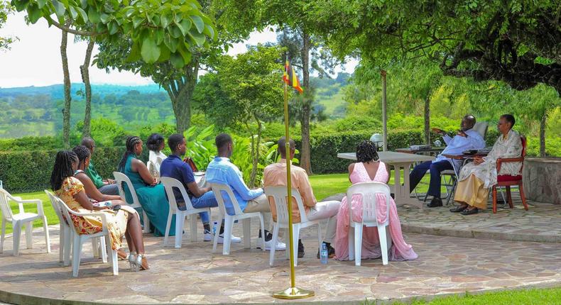 President Yoweri Museveni, his wife Janet and their grand children