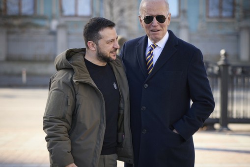 Joe Biden i Wołodymyr Zełenski w Kijowie