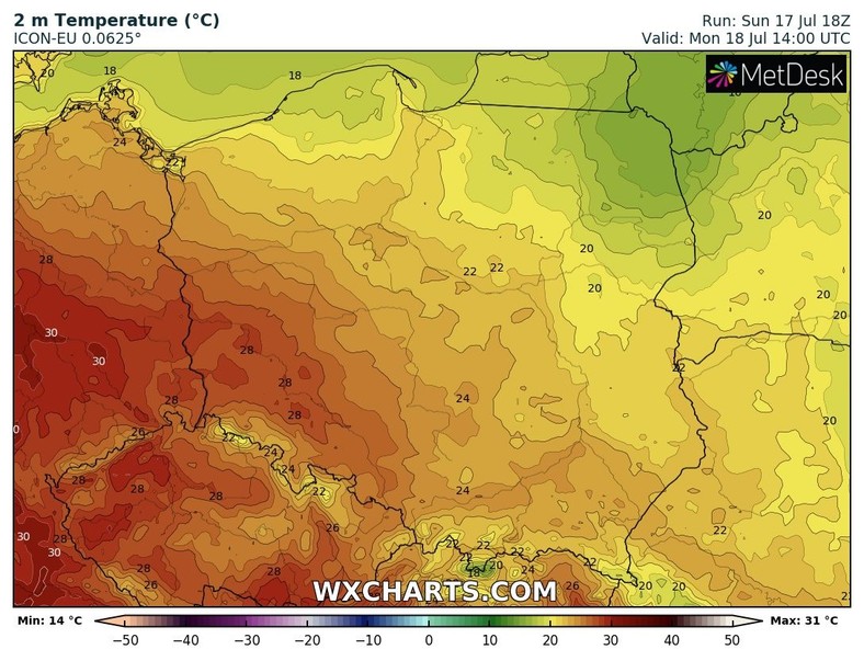 Temperatura od południowego zachodu zacznie rosnąć