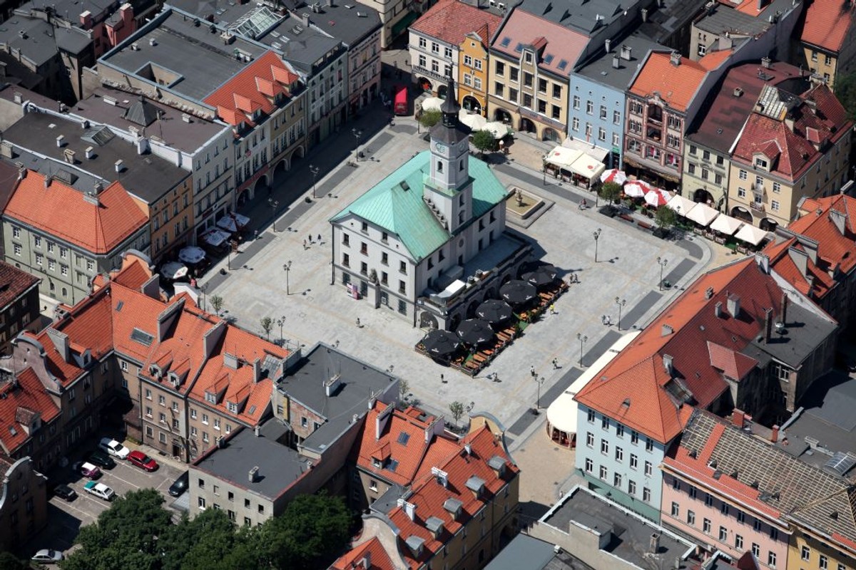 Gliwice: Rynek z lotu ptaka