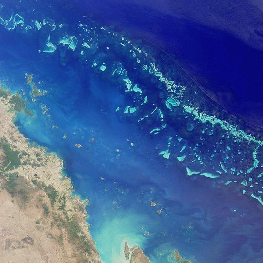Wielka Rafa Koralowa widziana z kosmosu