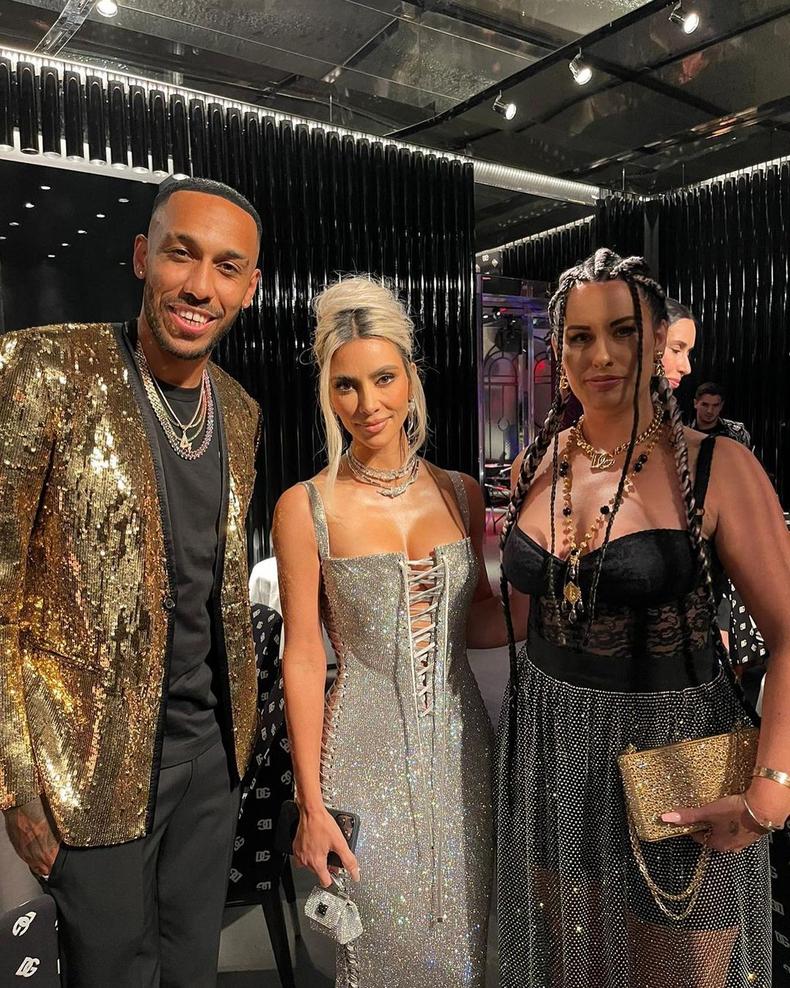 Pierre-Emerick Aubameyang was in Milan for the 2023 Dolce and Gabbana Spring Summer fashion showcase.