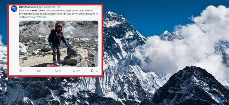Najmłodszy zdobywca podnóży Everestu. "To wyszło spontanicznie"