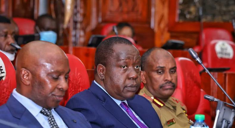 Interior Cabinet Secretary Fred Matiang'i appearing before the Administration and National Security Committee of the National Assembly on Tuesday, March 5.