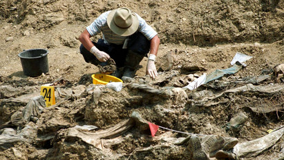 Hetven holttestet rejtő tömegsírra bukkantak Kelet-Gútánál