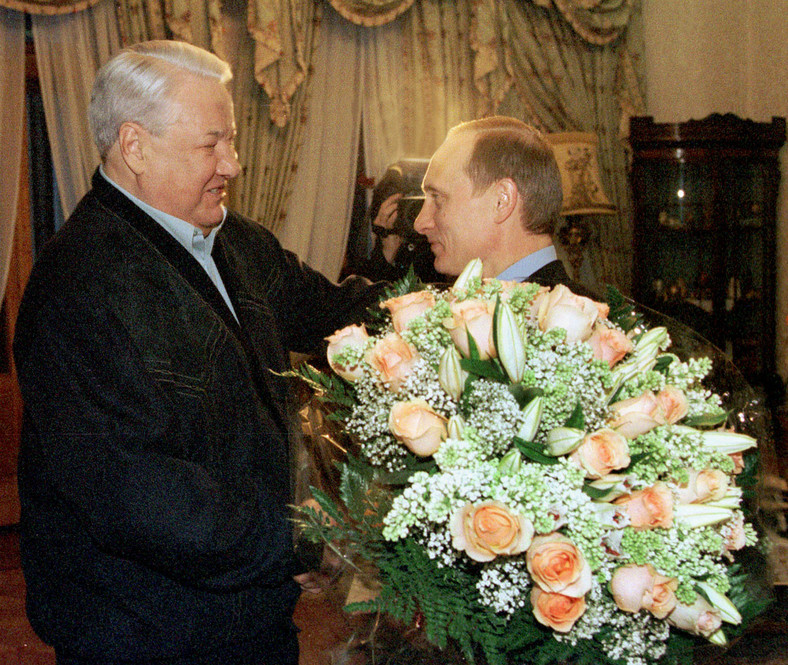 Borys Jelcyn i Władimir Putin. Moskwa, 28 marca 2000 r., dzień po wygranych przez Putina wyborach na prezydenta Rosji.