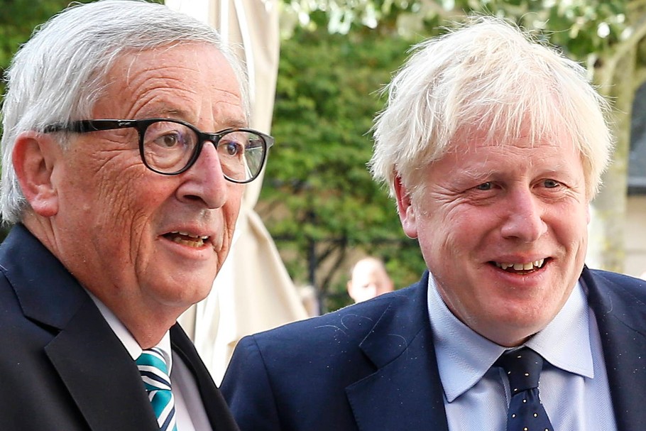 Jean-Claude Juncker, przewodniczący KE i Boris Johnson, premier Wielkiej Brytanii. Luksemburg, 16 września 2019 r.