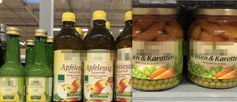 Niemieckie produkty na półkach