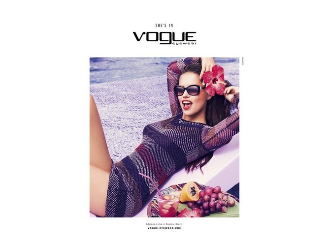 Adriana Lima w kampanii Vogue Eyewear wiosna/lato 2015