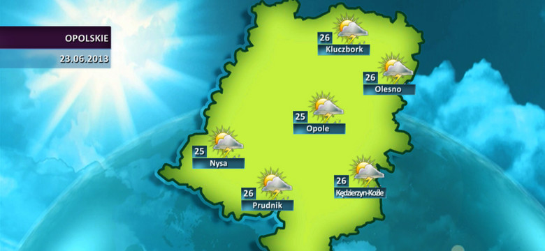 Prognoza pogody dla woj. opolskiego - 23.06