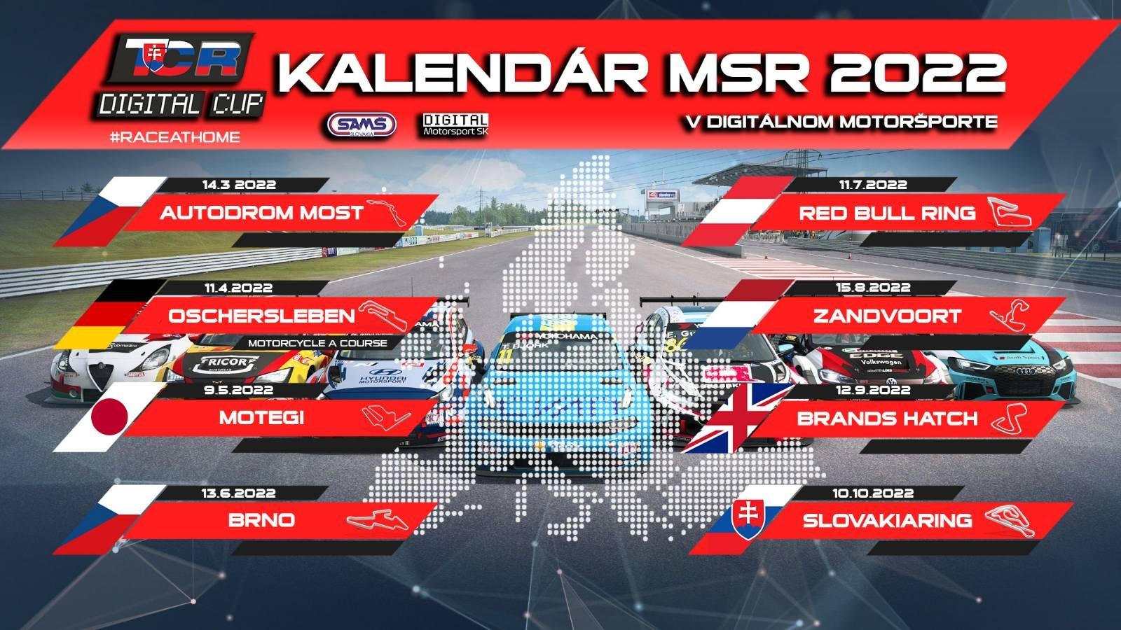 Kalendár kategórie TCR Digital Cup.