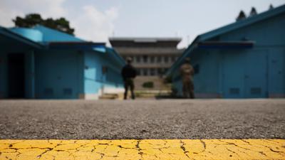 A general view shows the truce village of Panmunjom inside the demilitarized zone (DMZ) separating the two Koreas,Kim Hong-Ji/Pool Photo via AP, File