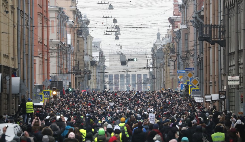 Protesti u Rusiji - Sankt Petersburg
