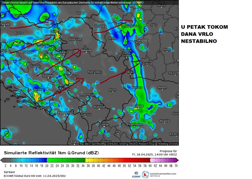 U petak tokom dana vrlo nestabilno