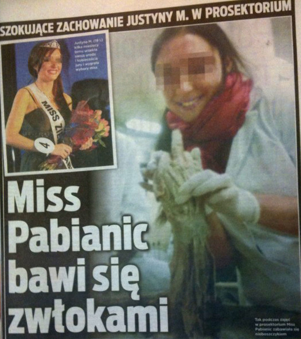 Miss Pabianic bawi się... zwłokami