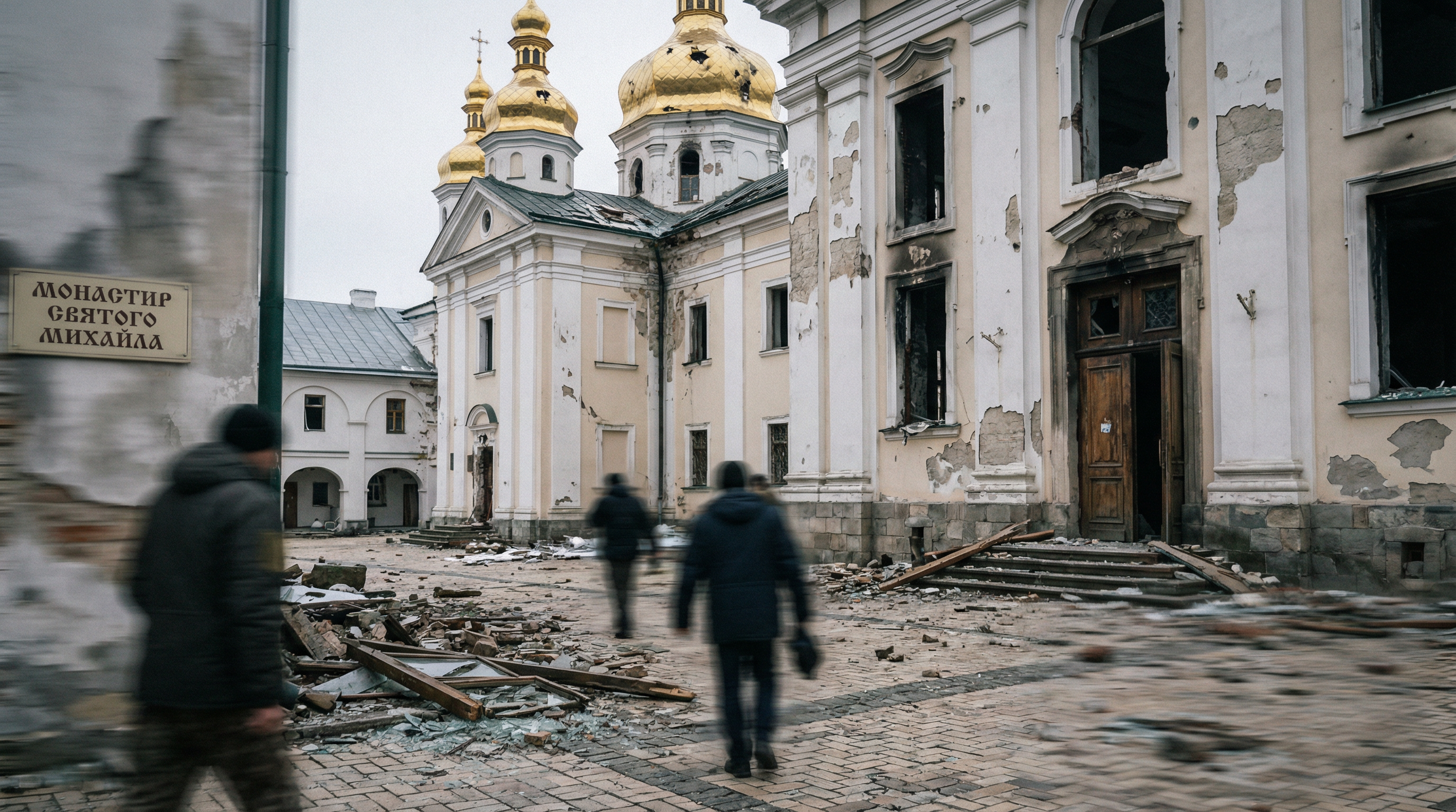Pendant les pourparlers de paix, la Russie bombarde un site Unesco à Kiev