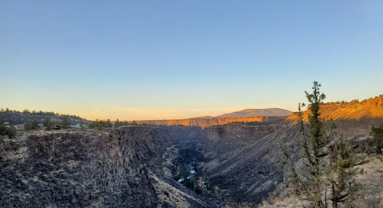 A view of Crooked River Gorge from the edge of Green Rock, a wellness retreat near Culver, Oregon.Jean Chen Smith