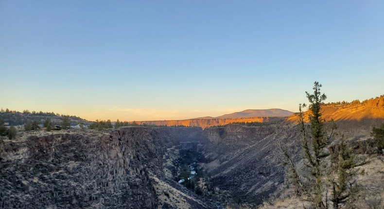 A view of Crooked River Gorge from the edge of Green Rock, a wellness retreat near Culver, Oregon.Jean Chen Smith