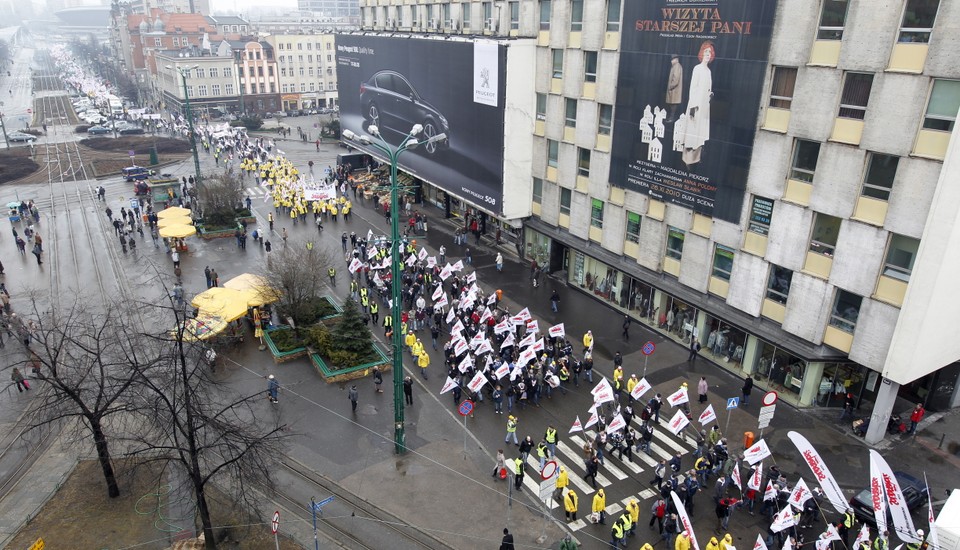 KATOWICE MANIFESTACJA GÓRNICZYCH ZWIĄZKÓW ZAWODOWYCH