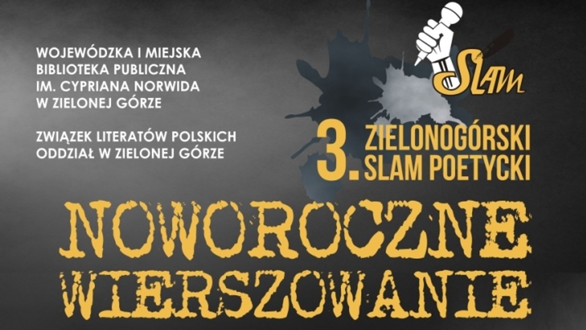 Biblioteka wojewódzka w Zielonej Górze po raz trzeci zaprasza miłośników poezji i jej twórców do udziału w Zielonogórskim Slamie Poetyckim - bezpośredniej rywalizacji poetów-amatorów i zawodowców, którzy będą recytować swoje wiersze.