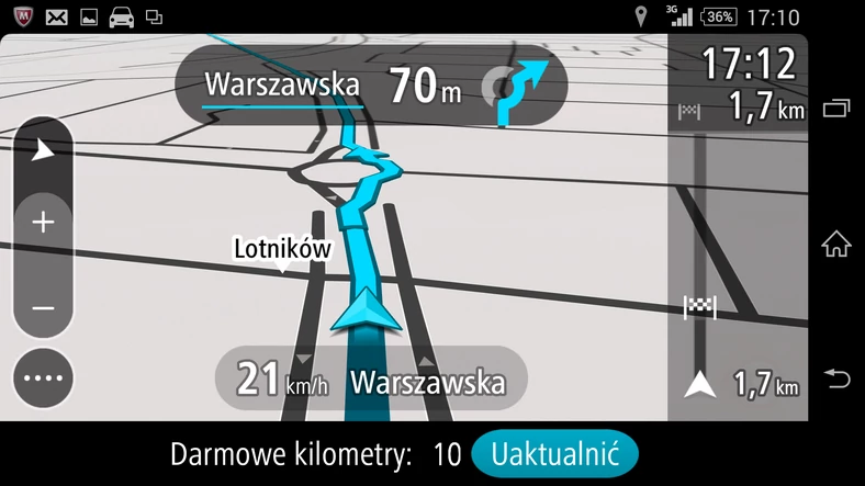 Układ menu jak i wyświetlanie wskazówek nawigacyjnych łudząco podobne do programu znanego z nawigacji samochodowych TomTom GO nowej generacji
