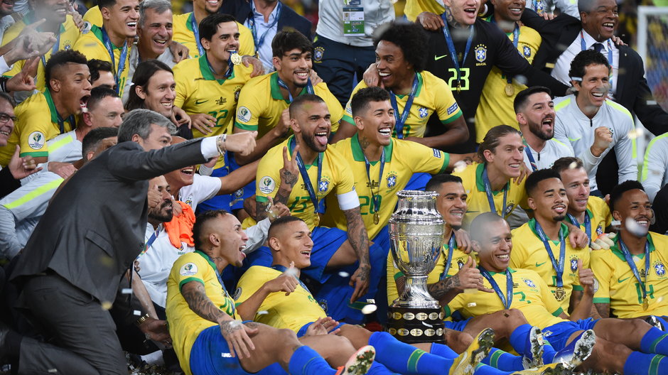 Reprezentacja Brazylii po triumfie w Copa America