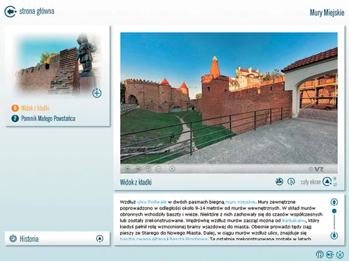 Animowane panoramy to największa atrakcja serii przewodników Global PWN. Po kliknięciu na pasek Historia możemy także obejrzeć zdjęcia lotnicze niektórych obiektów