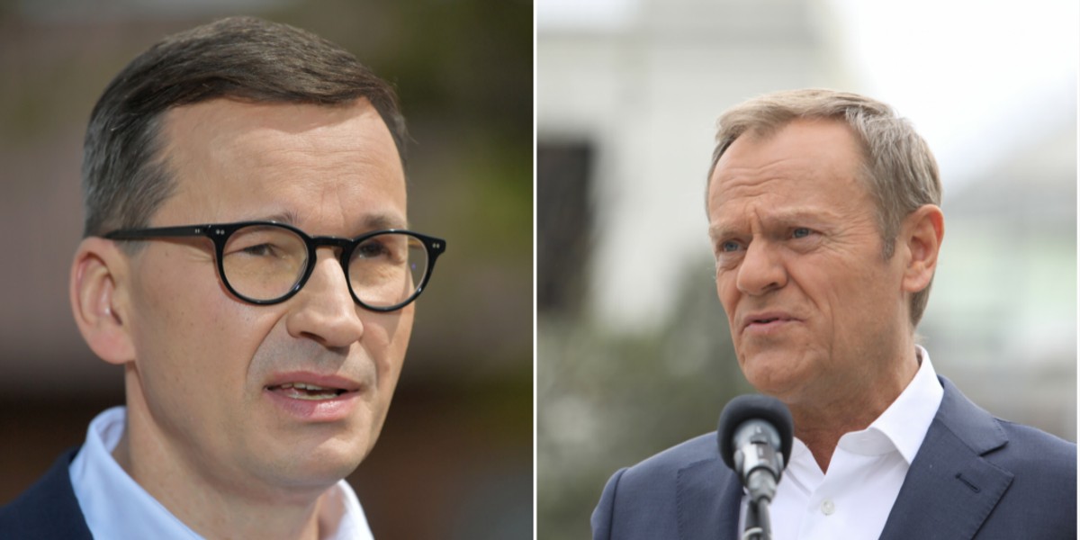 Obecny premier Mateusz Morawiecki i były premier Donald Tusk