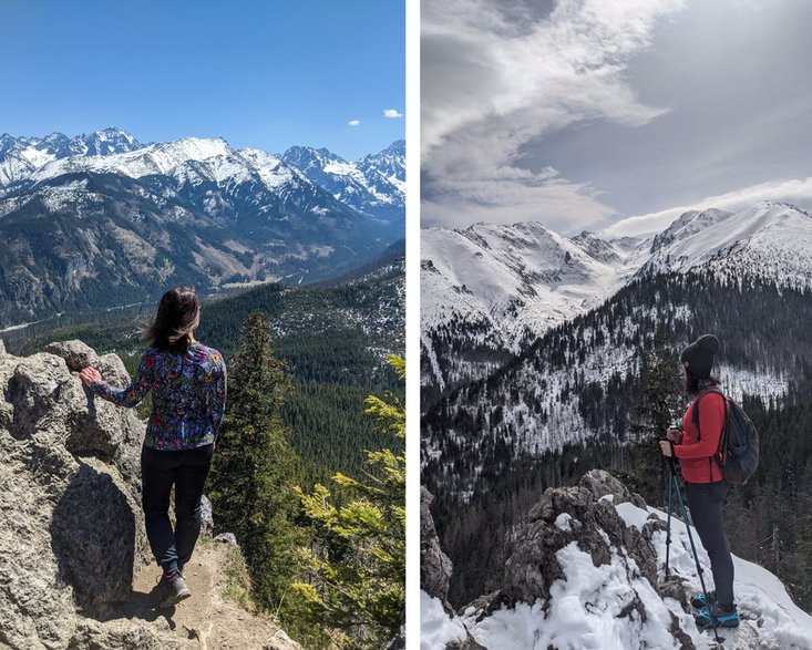 Gęsia Szyja i widok na Tatry Wysokie. Wersja wiosna i zima