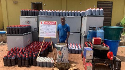 NDLEA seizes 4,560kg skunk in 3 states, busts skucchies factory in Ogun. [Facebook:NDLEA]