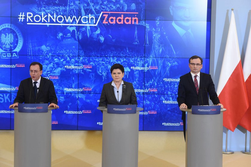 Beata Szydło, Mariusz Kamiński i Zbigniew Ziobro