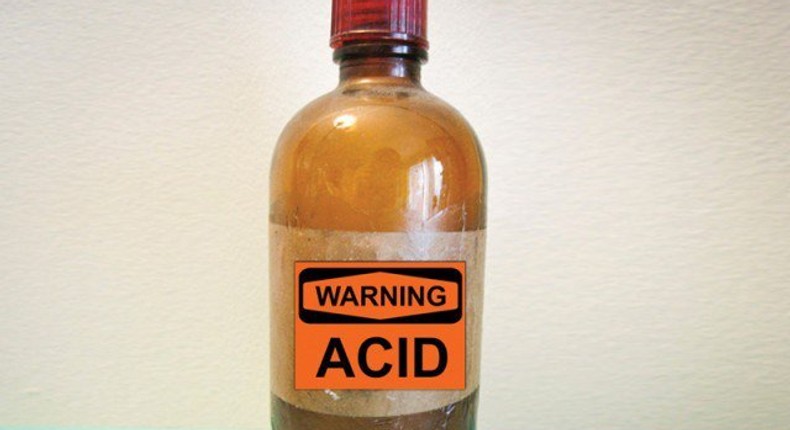 A bottle of acid