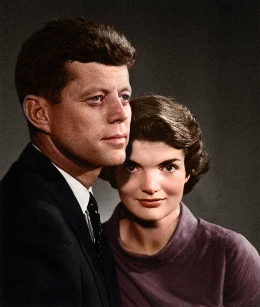 Jacqueline Kennedy z mężem