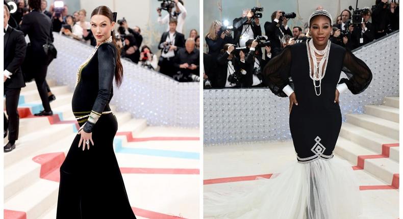 Karlie Kloss and Serena Williams both announced their second pregnancies at the 2023 Met Gala.John Shearer/WireImage/Jamie McCarthy/Getty Images