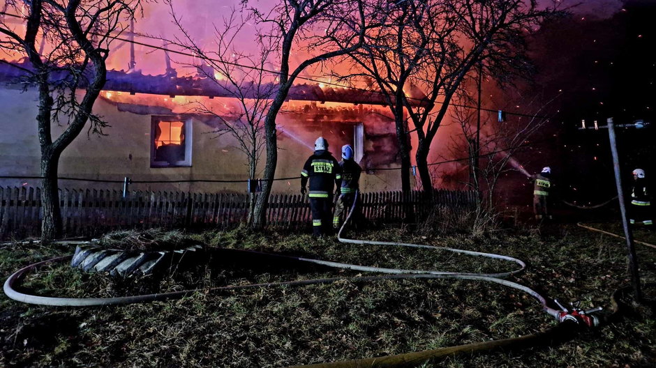 Pożar domu w Maciejowej Woli
