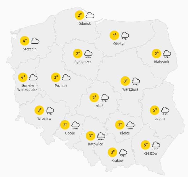 Prognoza pogody na sobotę, 23 stycznia