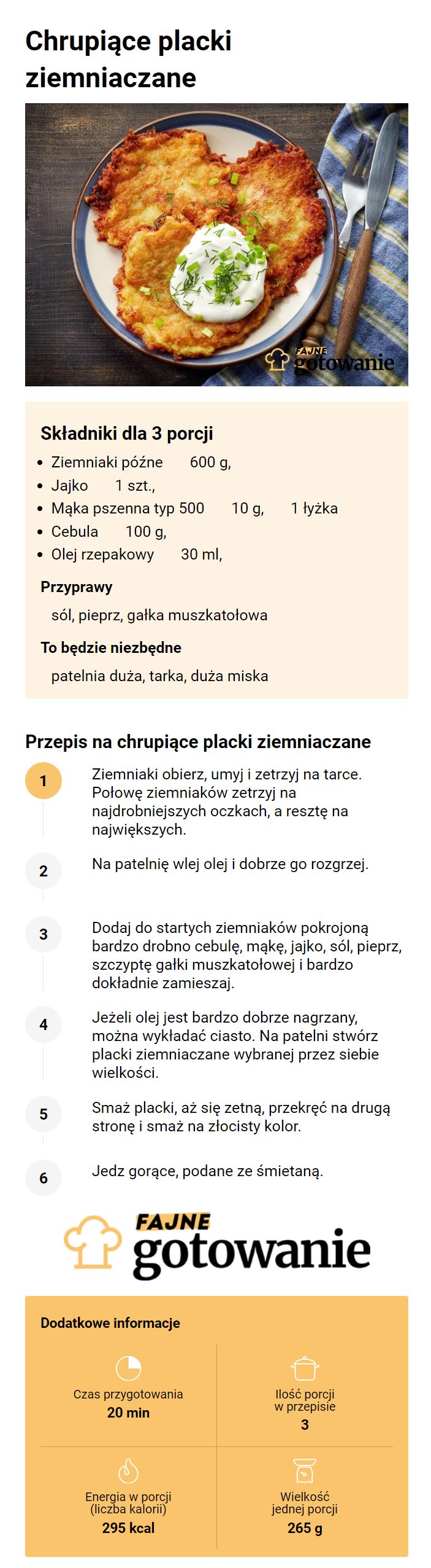 Chrupiące placki ziemniaczane