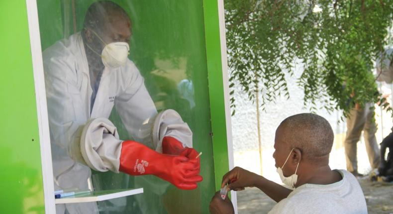 Coronavirus testing at the University of Maiduguri Teaching Hospital in northern Nigeria