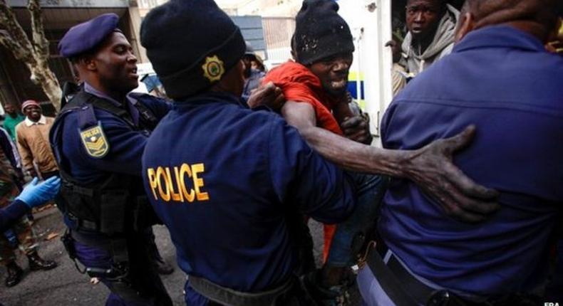 Police in Johannesburg have detained a number of foreigners after raids on buildings in the city