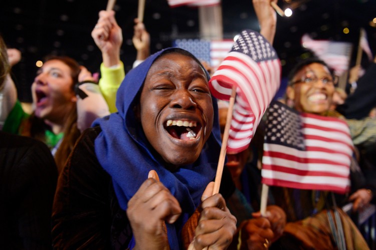 Radość zwolenników Baracka Obamy