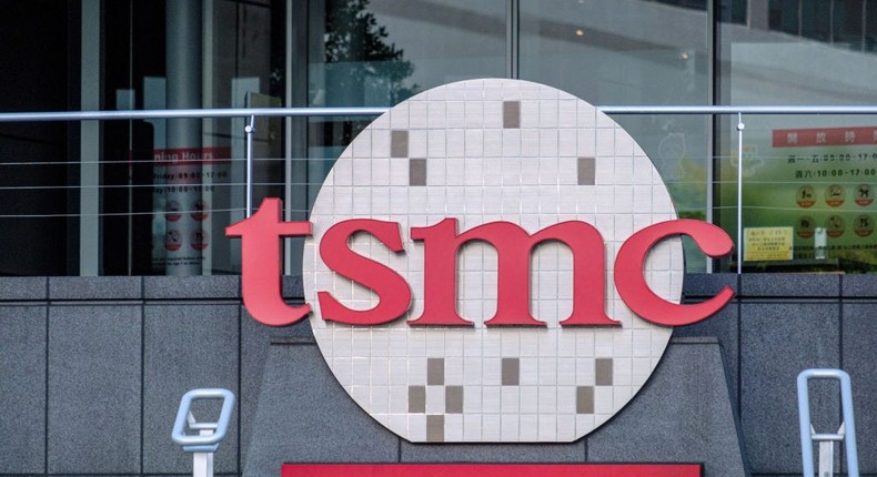 The TSMC (Taiwan Semiconductor Manufacturing Company) logo on the company building in Hsinchu.Walid Berrazeg/Getty