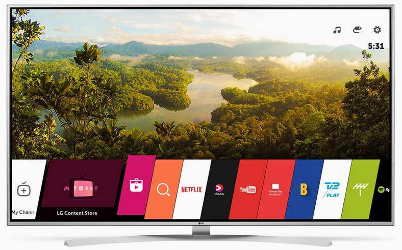 WebOS w telewizorach LG jest naprawdę przyjemny w obsłudze i właśnie to zdecydowało, że UH770V został najlepszym telewizorem Smart TV