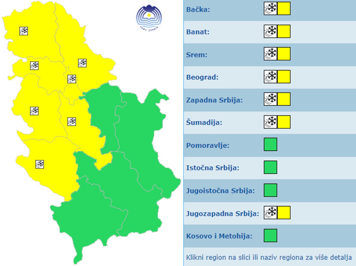 Meteoalarm za danas 