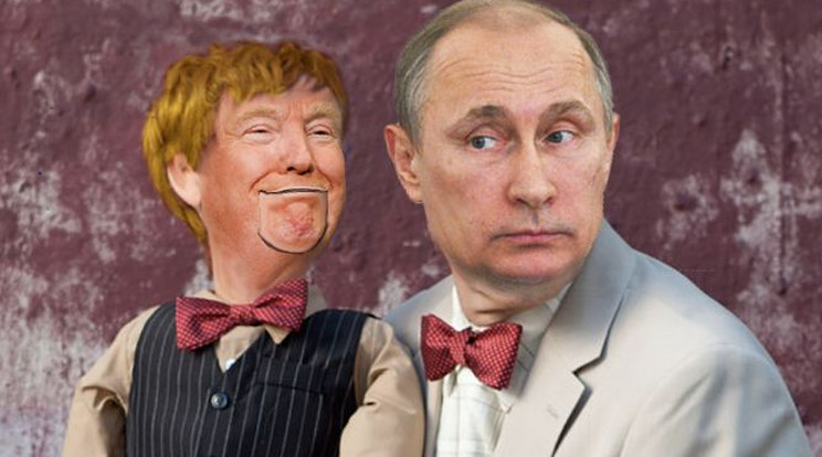 A híres hasbeszélő bábú, Charlie
McCarthy szerepében Trump, Edgar
Bergen bábjátékost pedig Putyin játssza /Fotó:Pinterest